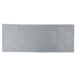 St. Nicholas Square Snowflake Table Runner - 36", Light Grey